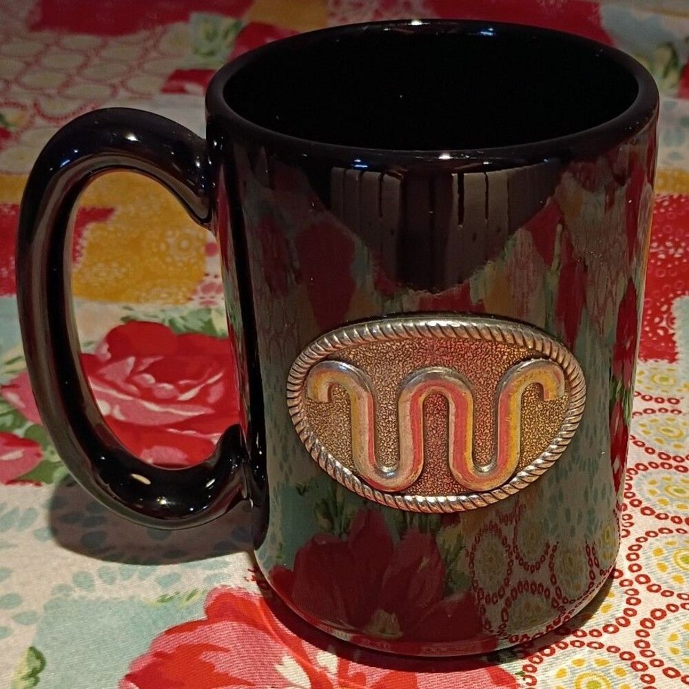 King Ranch large heavy black coffee mug